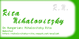 rita mihalovitzky business card